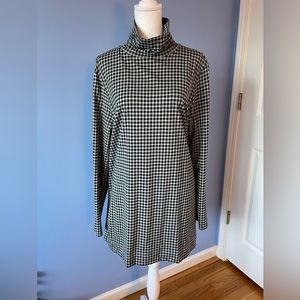 NWOT J Jill Luxe Supima Turtleneck XL in a gray/black plaid